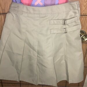 French Toast Khaki Girls Skort with Side Buckles